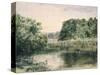 View of a Lake with Trees, 1857-John William Inchbold-Stretched Canvas