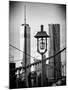 View of a Lamppost on the Brooklyn Bridge with One World Trade Center-Philippe Hugonnard-Mounted Photographic Print