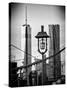 View of a Lamppost on the Brooklyn Bridge with One World Trade Center-Philippe Hugonnard-Stretched Canvas