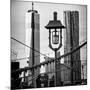 View of a Lamppost on the Brooklyn Bridge with One World Trade Center-Philippe Hugonnard-Mounted Photographic Print