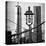 View of a Lamppost on the Brooklyn Bridge with One World Trade Center-Philippe Hugonnard-Stretched Canvas