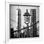 View of a Lamppost on the Brooklyn Bridge with One World Trade Center-Philippe Hugonnard-Framed Photographic Print