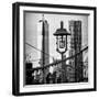 View of a Lamppost on the Brooklyn Bridge with One World Trade Center-Philippe Hugonnard-Framed Photographic Print