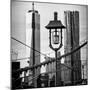 View of a Lamppost on the Brooklyn Bridge with One World Trade Center-Philippe Hugonnard-Mounted Photographic Print