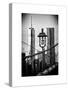 View of a Lamppost on the Brooklyn Bridge with One World Trade Center-Philippe Hugonnard-Stretched Canvas