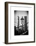 View of a Lamppost on the Brooklyn Bridge with One World Trade Center-Philippe Hugonnard-Framed Art Print