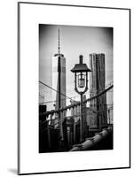 View of a Lamppost on the Brooklyn Bridge with One World Trade Center-Philippe Hugonnard-Mounted Art Print