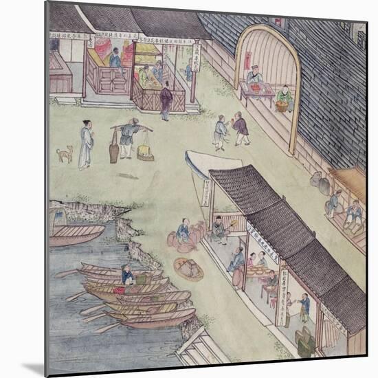 View of a Market in China-null-Mounted Giclee Print