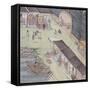 View of a Market in China-null-Framed Stretched Canvas