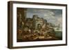 View of a Mediterranean Port (Oil on Canvas)-Mathys Schoevaerdts-Framed Giclee Print
