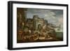 View of a Mediterranean Port (Oil on Canvas)-Mathys Schoevaerdts-Framed Giclee Print