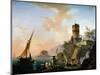 View of a Mediterranean Port-Charles Francois Lacroix de Marseille-Mounted Giclee Print