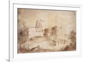 View of a Military Fortress-Camille Pissarro-Framed Giclee Print