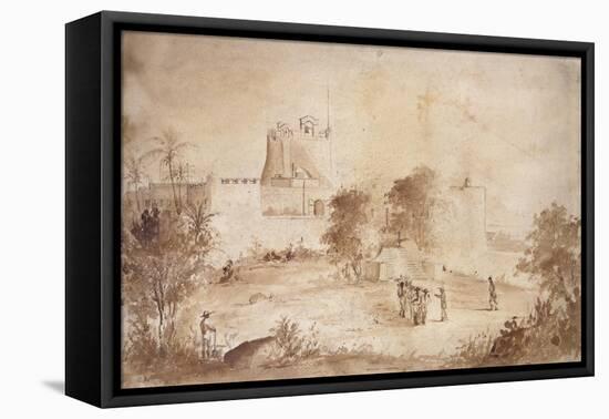 View of a Military Fortress-Camille Pissarro-Framed Stretched Canvas