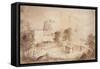 View of a Military Fortress-Camille Pissarro-Framed Stretched Canvas