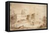 View of a Military Fortress-Camille Pissarro-Framed Stretched Canvas
