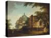 View of a Mosque at Mounheer (Maner)-William Hodges-Stretched Canvas