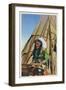 View of a Native American outside of Teepee-Lantern Press-Framed Art Print