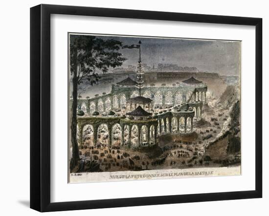 View of a Party Celebrated Among the Ruins of the Bastille Prison-null-Framed Giclee Print