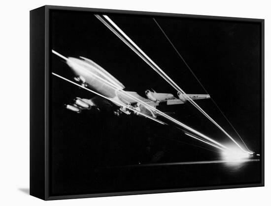 View of a Passenger Jet Flying-null-Framed Stretched Canvas