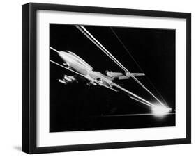 View of a Passenger Jet Flying-null-Framed Photographic Print