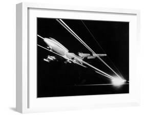 View of a Passenger Jet Flying-null-Framed Photographic Print