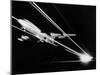 View of a Passenger Jet Flying-null-Mounted Photographic Print