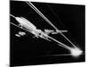 View of a Passenger Jet Flying-null-Mounted Photographic Print