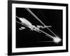 View of a Passenger Jet Flying-null-Framed Photographic Print