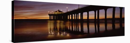 View of a Pier, Manhattan Beach Pier, Manhattan Beach, Los Angeles County, California, USA-null-Stretched Canvas