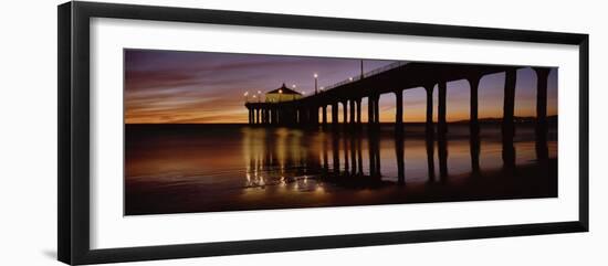 View of a Pier, Manhattan Beach Pier, Manhattan Beach, Los Angeles County, California, USA-null-Framed Photographic Print