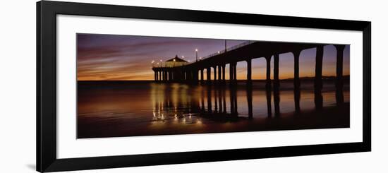 View of a Pier, Manhattan Beach Pier, Manhattan Beach, Los Angeles County, California, USA-null-Framed Photographic Print