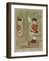 View of a Portly City Volunteer Admiring Himself in the Mirror, 1785-null-Framed Giclee Print