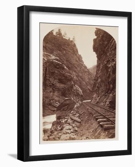 View of a Railroad in the Rockies, C.1865 (Albumen Print from Wet Collodion Negative)-William Henry Jackson-Framed Giclee Print