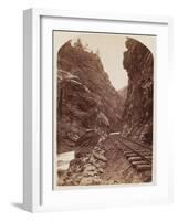 View of a Railroad in the Rockies, C.1865 (Albumen Print from Wet Collodion Negative)-William Henry Jackson-Framed Giclee Print
