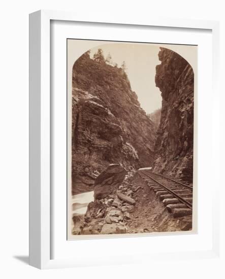 View of a Railroad in the Rockies, C.1865 (Albumen Print from Wet Collodion Negative)-William Henry Jackson-Framed Giclee Print