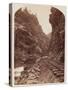 View of a Railroad in the Rockies, C.1865 (Albumen Print from Wet Collodion Negative)-William Henry Jackson-Stretched Canvas