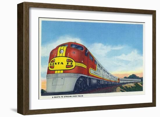 View of a Santa Fe Streamlined Train-Lantern Press-Framed Art Print