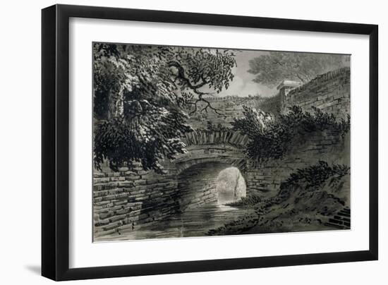 View of a Section of the Serpentine's Drainage System in Hyde Park, London, C1817-John Claude Nattes-Framed Giclee Print