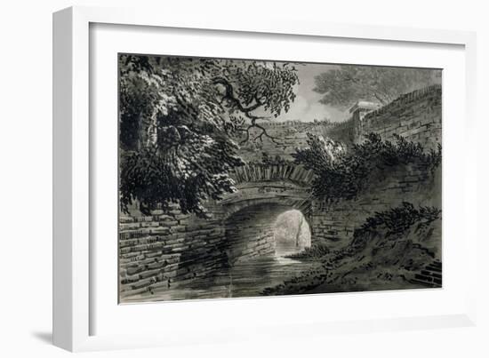 View of a Section of the Serpentine's Drainage System in Hyde Park, London, C1817-John Claude Nattes-Framed Giclee Print