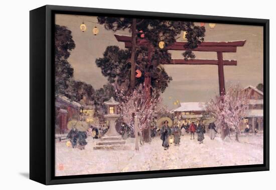 View of a Shinto Shrine, c.1889-Sir Alfred East-Framed Stretched Canvas