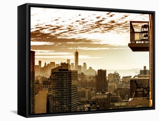 View of a Skyscraper at Sunset-Philippe Hugonnard-Framed Stretched Canvas