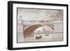 View of a Small Boat Passing Underneath Vauxhall Bridge, London, 1820-null-Framed Giclee Print