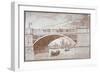 View of a Small Boat Passing Underneath Vauxhall Bridge, London, 1820-null-Framed Giclee Print