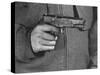 View of a Soldier Holding a US Army Colt Automatic .45 Caliber Pistol-William Vandivert-Stretched Canvas