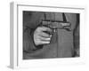 View of a Soldier Holding a US Army Colt Automatic .45 Caliber Pistol-William Vandivert-Framed Photographic Print