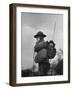 View of a Soldier Using a Backpack Radio-William Vandivert-Framed Photographic Print