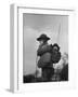 View of a Soldier Using a Backpack Radio-William Vandivert-Framed Photographic Print