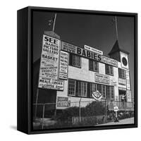View of a Souvenir Store that Specializes in the Dionne Quintuplets Merchandise-Hansel Mieth-Framed Stretched Canvas