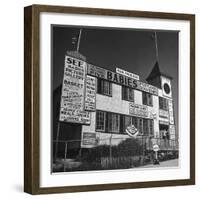 View of a Souvenir Store that Specializes in the Dionne Quintuplets Merchandise-Hansel Mieth-Framed Photographic Print